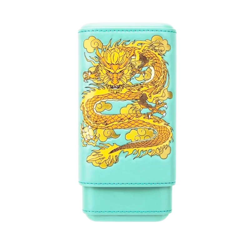 Light Blue Dragon Totem Cigar Travel Case